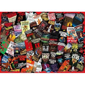 King of Horror Collage Puzzle for Adults Inspired by Stephen King | Difficult 1000 Piece Jigsaw Puzzle Toy | Interactive Brain Teaser for Game Night | 28 x 20 Inches