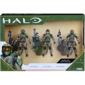 HALO 4" 3 Figure Pack Assortment - UNSC Marines with Weapons Fans - Build Your Universe - Amazon Exclusive
