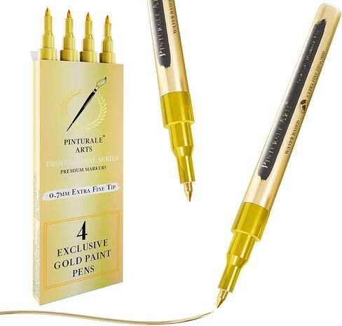 Black Paint Pen Fine Tip | Set 4 Fine Tip Black Paint Pen 0,7mm | Black Acrylic Paint Marker For Ceramics, Rock Painting, Glass, Wood, Canvas, Metal in Kuwait