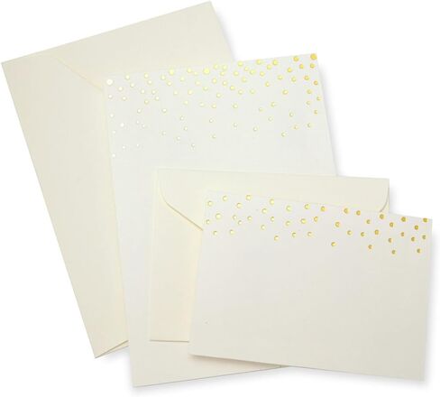 Gartner Studios Gold Foil Dots Thank You Cards, Ivory and Gold Foil Blank Thank You Notes, 3.5" x 5", Set of 50 Blank Notecards with Envelopes (13745) in Saudi Arabia