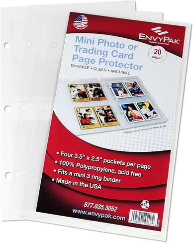EnvyPak Plastic Pages for Mini Binders - 3 Hole Punched - Hole Punches are 2.75 Inches Center to Center in Kuwait