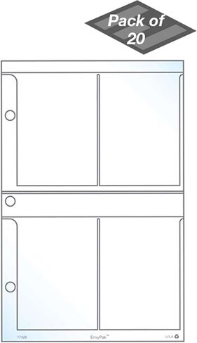 EnvyPak Plastic Pages for Mini Binders - 3 Hole Punched - Hole Punches are 2.75 Inches Center to Center in Kuwait