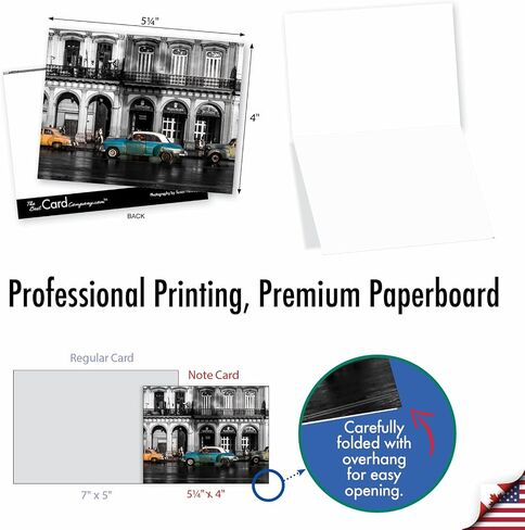 The Best Card Company - 10 Blank Notes Boxed Set (4 x 5.12 Inch) - All Occasion Thnk You Cars Notecards, Just because, Miss You Friendship Bulk Pack for Him, Men - Vintage Vehicles M4182OCB-B1x10-NB in Kuwait