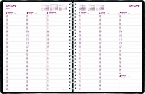 Brownline® 2025 Essential Weekly Planner, Appointment Book, 12 Months, January to December, Twin-Wire Binding, 11" x 8.5", Black (CB950.BLK-25) in Saudi Arabia