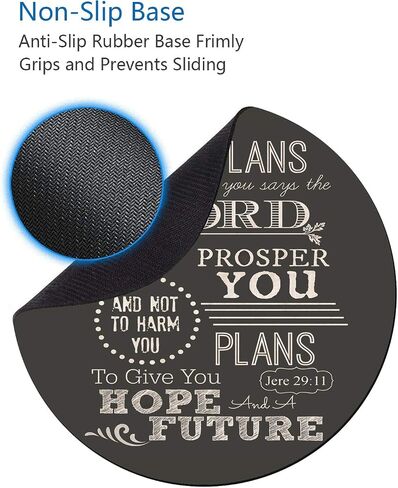 Round Mouse Pad and Coasters Set, Quotes Bible Verse Jeremiah 29:11 Design Mouse Pad, Non-Slip Rubber Base Mouse Pads for Laptop and Computer in Kuwait