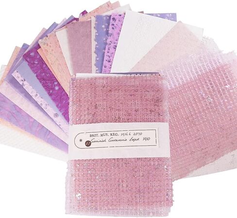 30Pcs Scrapbook Paper Textured Paper, A5 Craft Paper Handmade Mesh Fabric Mulberry Paper Decorative Mixed Set for Junk Journal Journaling Supplies DIY Materials,8.27" x 5.91" (Rose) in Saudi Arabia