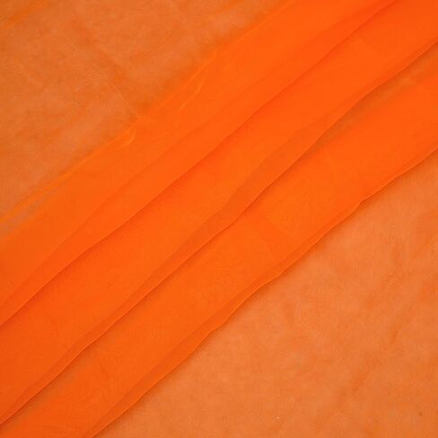 مسمار شفاف من قماش الأورجانزا بطول 10 ياردة لديكور المنزل، وديكور الطاولة، وحفلات الزفاف، والأزياء، والحرف اليدوية، والديكورات، أورجانزا حريري لامع 44 بوصة - (10 ياردة، أبيض) in Kuwait