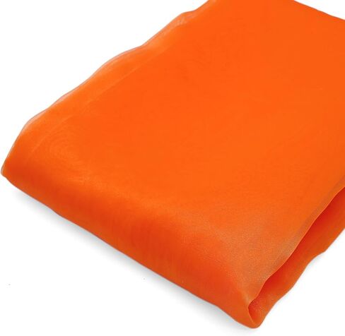 مسمار شفاف من قماش الأورجانزا بطول 10 ياردة لديكور المنزل، وديكور الطاولة، وحفلات الزفاف، والأزياء، والحرف اليدوية، والديكورات، أورجانزا حريري لامع 44 بوصة - (10 ياردة، أبيض) in Kuwait