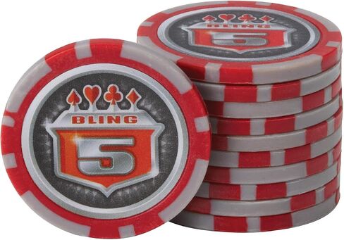 Fat Cat Bling 13.5 Gram Texas Hold 'em Clay Poker Chip Set with Aluminum Case, 500 Striped Dice Chips in Kuwait