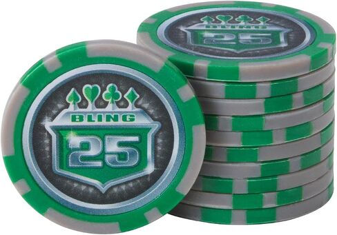 Fat Cat Bling 13.5 Gram Texas Hold 'em Clay Poker Chip Set with Aluminum Case, 500 Striped Dice Chips in Kuwait