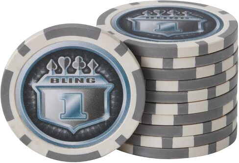 Fat Cat Bling 13.5 Gram Texas Hold 'em Clay Poker Chip Set with Aluminum Case, 500 Striped Dice Chips in Kuwait