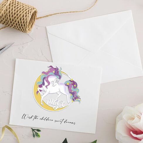 Unicorn Horse Die Cuts for Card Making, Magic Pony Cutting Dies Moon Horse Frame Dies Stencils Embossing Template for Scrapbooking DIY Album Crafts Supplies in Saudi Arabia