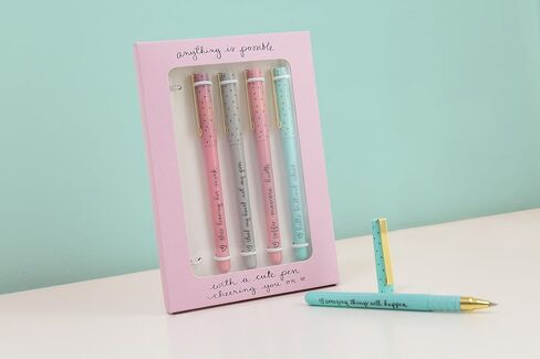 World Traveler Eccolo Dayna Lee Collection Steal My Heart - Fine Tip Black Ink Point Pens (مجموعة من 5) ، اقتباسات ملهمة ، هدايا معبأة in Saudi Arabia