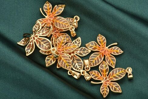 Pack of 10 Gold Plated Brass Charms Bulk Assorted Colored Crystal Charms for Earring Jewelry Necklace Making in Kuwait
