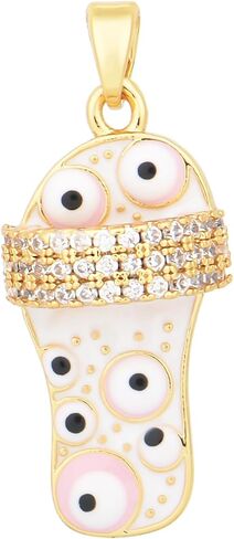 Pack of 10 Gold Plated Brass Charms Bulk Assorted Colored Crystal Charms for Earring Jewelry Necklace Making in Kuwait