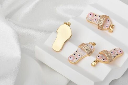 Pack of 10 Gold Plated Brass Charms Bulk Assorted Colored Crystal Charms for Earring Jewelry Necklace Making in Kuwait