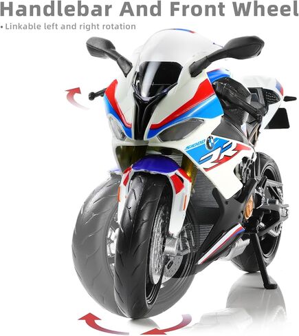 1:12 Motorcycle Model Toy for BMW S1000RR Metal Die-cast with Plastic Motorcycle Model No Assembly Required Mini Finished Moto Gift for Adult（White in Saudi Arabia