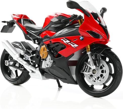 1:12 Motorcycle Model Toy for BMW S1000RR Metal Die-cast with Plastic Motorcycle Model No Assembly Required Mini Finished Moto Gift for Adult（White in Saudi Arabia