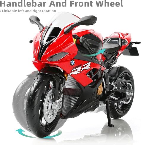 1:12 Motorcycle Model Toy for BMW S1000RR Metal Die-cast with Plastic Motorcycle Model No Assembly Required Mini Finished Moto Gift for Adult（White in Saudi Arabia