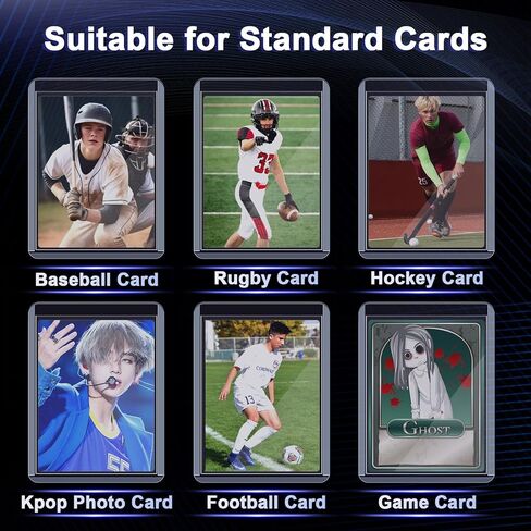 Besarme 240 Sleeves Top Toors للبطاقات ، 3 "× 4 بوصة بطاقة البيسبول ، حامل البطاقة الرياضية لبطاقة التداول (140 أكمام صلبة + 100 أكمام واضحة) in Kuwait