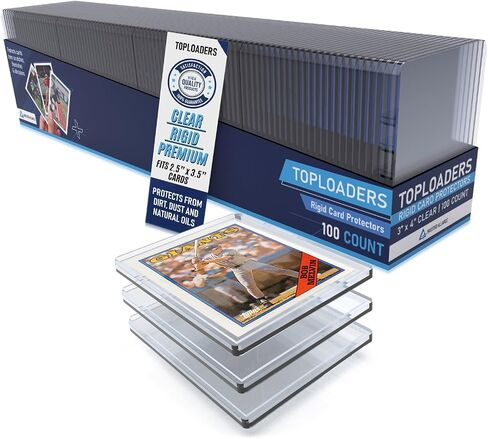 اللودر العلوي المميز 20PT - 360PT للبطاقات | أكمام البطاقة الصلبة. حماة بطاقة البيسبول. محمل علوي لبطاقة التداول. حماة بطاقة Toploader. MTG + Pro Sports Cards Toploaders. حماة من البلاستيك الصلب in Kuwait