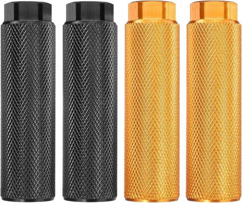 HARFINGTON 2 Pairs Bike Pegs Aluminum Alloy Rear Stunt Pegs Anti-Skid Back Seat Stands Fit 3/8" Axles for Mountain Bike, Sky Blue & Yellow in Kuwait