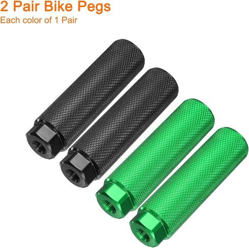 HARFINGTON 2 Pairs Bike Pegs Aluminum Alloy Rear Stunt Pegs Anti-Skid Back Seat Stands Fit 3/8" Axles for Mountain Bike, Sky Blue & Yellow in Saudi Arabia