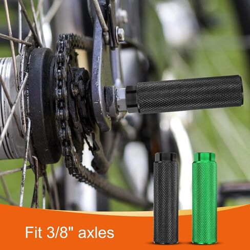 HARFINGTON 2 Pairs Bike Pegs Aluminum Alloy Rear Stunt Pegs Anti-Skid Back Seat Stands Fit 3/8" Axles for Mountain Bike, Sky Blue & Yellow in Saudi Arabia