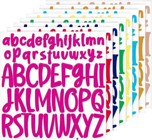 ملصقات رسائل 416pcs ، 8 صفائح 1 بوصة 2 بوصة صغيرة ورأس المال ملصقات أبجدية أبجدية مقاومة للماء شارات رسائل فينيل لملصقات صندوق البريد السكر (أسود) in Saudi Arabia