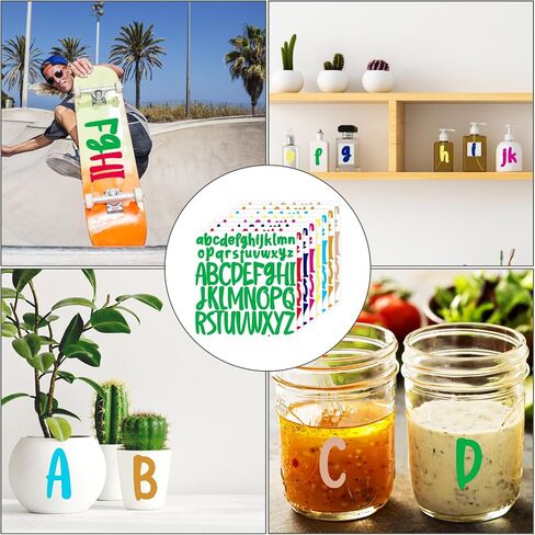 ملصقات رسائل 416pcs ، 8 صفائح 1 بوصة 2 بوصة صغيرة ورأس المال ملصقات أبجدية أبجدية مقاومة للماء شارات رسائل فينيل لملصقات صندوق البريد السكر (أسود) in Saudi Arabia