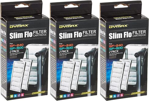 استبدال خرطوشة مرشح Dymax لـ Slim Flo SF-240 و SF-500 شنق على مرشح حوض السمك الخلفي (2 صناديق (إجمالي 4 خراطيش))) in Kuwait