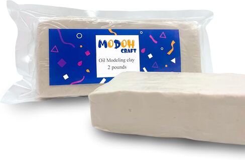Plasticine Oil Based Modeling Clay, Non Hardening Reusable Clay, Non Toxic No Bake Professional Oil Base Sulfur Free Sculpting Clay (White) in Saudi Arabia