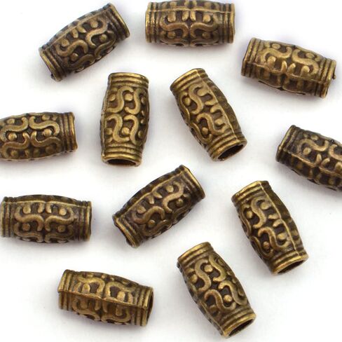 BronaGrand 60pcs Column Spacer Beads Large Hole Beads Charms Hollow Tube Bead for DIY Necklace Bracelets in Kuwait