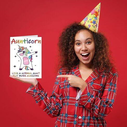 Stuff4 Aunt Birthday Cards for Her - Aunticorn - Funny Aunty Birthday Cards, 5.7 x 5.7 Inch Birthday Greeting Cards, Happy Birthday Aunt Card Unicorn Awesome Auntie Present Gift from Nephew or Niece in Kuwait