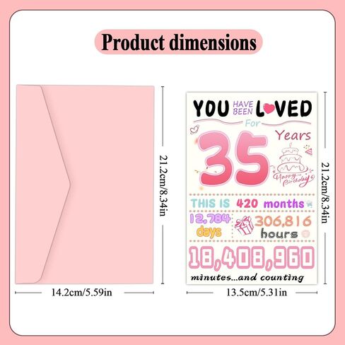 35th Birthday Card, Funny Birthday Decorations for Women, Best 35 Year Old Birthday Gifts for Her, Unique Creative Gift for Daughter in Kuwait