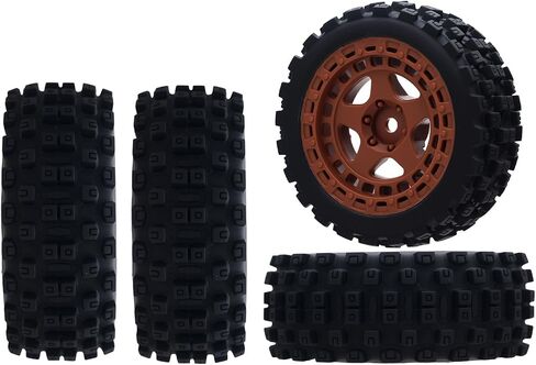Pre Glued Plastic Wheel and Rubber Tire ARA550114 for 1/18 Typhon Grom Series Upgrade Parts Black in Saudi Arabia