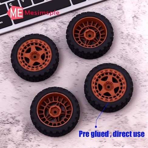 Pre Glued Plastic Wheel and Rubber Tire ARA550114 for 1/18 Typhon Grom Series Upgrade Parts Black in Saudi Arabia
