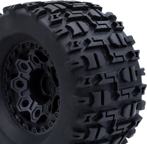 RC Truck 2.8 "Tires and Wheel Rim 12mm Hex Compatible for1/10 HPI HSP Savage XS TM Flux ARRMA 1/10 Gorgon KDM.Racing Successor HNR H9801 Mars Off Road Monster,2Pack in Kuwait
