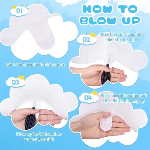 6 Pieces Cloud Balloons,White Cloud Foil Balloons,Cloud Balloons Baby Shower,Cute Cloud Shaped Balloons for Boys Girls Baby Shower Themed Party Birthday Party Wedding Decorations Supplies (Facecloud) in Kuwait