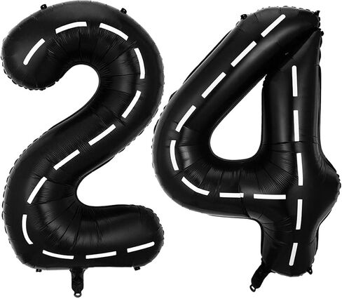 Race Car Helmet Balloons, Wheels Tire Birthday Party Supplies, Black and White Foil Checkered Balloons, Boys Bicycle Motorcycle Truck Theme Party Decorations 7 Pcs in Kuwait