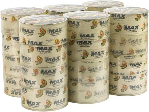 Duck Max Strength Clear Packing Tape Refills – 6 Rolls of Maximum Strength Heavy Duty Packaging Tape for Shipping & Moving, Strong Packing Tape for Boxes, 1.88 Inch x 54.6 Yards, Clear (241513) in Saudi Arabia