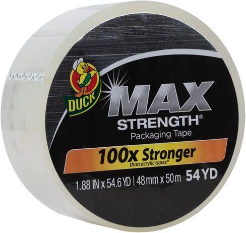 Duck Max Strength Clear Packing Tape Refills – 6 Rolls of Maximum Strength Heavy Duty Packaging Tape for Shipping & Moving, Strong Packing Tape for Boxes, 1.88 Inch x 54.6 Yards, Clear (241513) in Saudi Arabia