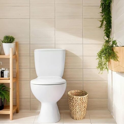Small Wicker Trash Can, Bathroom Woven Water Hyacinth Wicker Waste Basket for Bedroom, Decorative Boho Trash Can for Bathroom、Home Office、Kitchen(2 Gallons) in Saudi Arabia