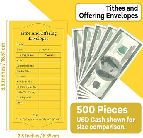 gisgfim 500Pcs Tithes And Offering Envelopes For Church Offering Tithe Envelopes For Church Supplies Donation Church Offering Envelopes 6.5x3.5 Inch Church Envelopes For Tithe And Offering(White) in Kuwait