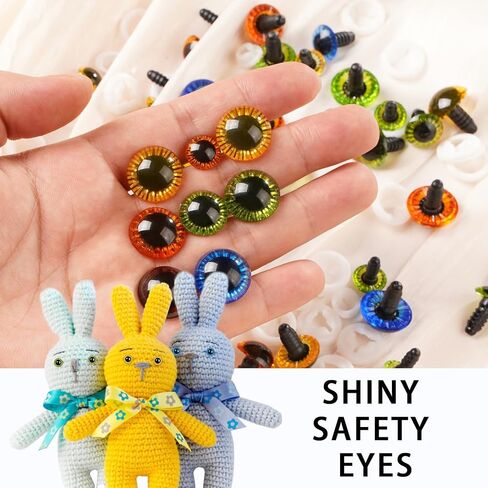 عيون السلامة Mucunnia 80 ملمًا 10 مم-18 ملم عيون أمان لـ Amigurumi العيون السلامة الملونة من Amigurumi للكروشيه مع عيون الكروشيه للحيوانات المحشوة الفخمة ولعبها محشوة وزينة الهالوين in Kuwait