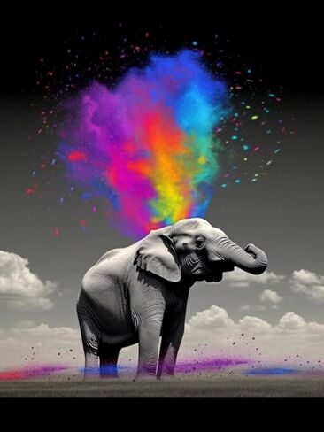 Reofrey DIY Diamond Art Kits for Adults Elephant, Animal Full Drill Round Rhinestone Diamond Painting Kits, Cross Stitch Embroidery for Crafts (40x50 cm/ 16x20 inch) in Saudi Arabia
