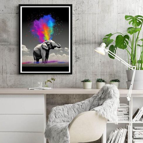 Reofrey DIY Diamond Art Kits for Adults Elephant, Animal Full Drill Round Rhinestone Diamond Painting Kits, Cross Stitch Embroidery for Crafts (40x50 cm/ 16x20 inch) in Saudi Arabia