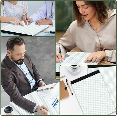 3 Pack Graph Paper Pad Quad Ruled, 2x2 Quad Legal Pads 8.5 x 11 Grid Pad with Cardboard, White Perforations Paper with Blue Lines Graph Paper Notebook for Home, Office, School (50 Sheets per Pads) in Saudi Arabia