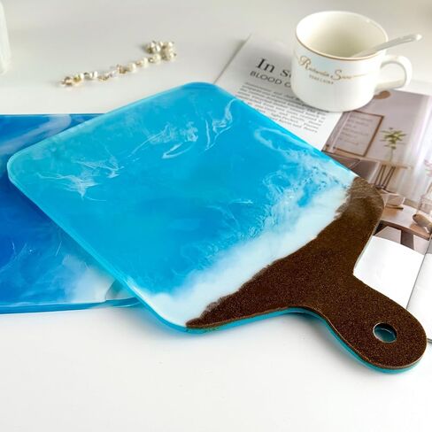 Silicone Tray Mold, DIY Round Cutting Board Molde De Silicona para Resina Epoxica, Serving Plate Epoxy Resin Casting Molds, Large Silicon Molding for Handle Geode Rolling Trinket Trays in Kuwait