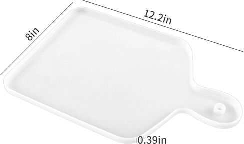 Silicone Tray Mold, DIY Round Cutting Board Molde De Silicona para Resina Epoxica, Serving Plate Epoxy Resin Casting Molds, Large Silicon Molding for Handle Geode Rolling Trinket Trays in Kuwait
